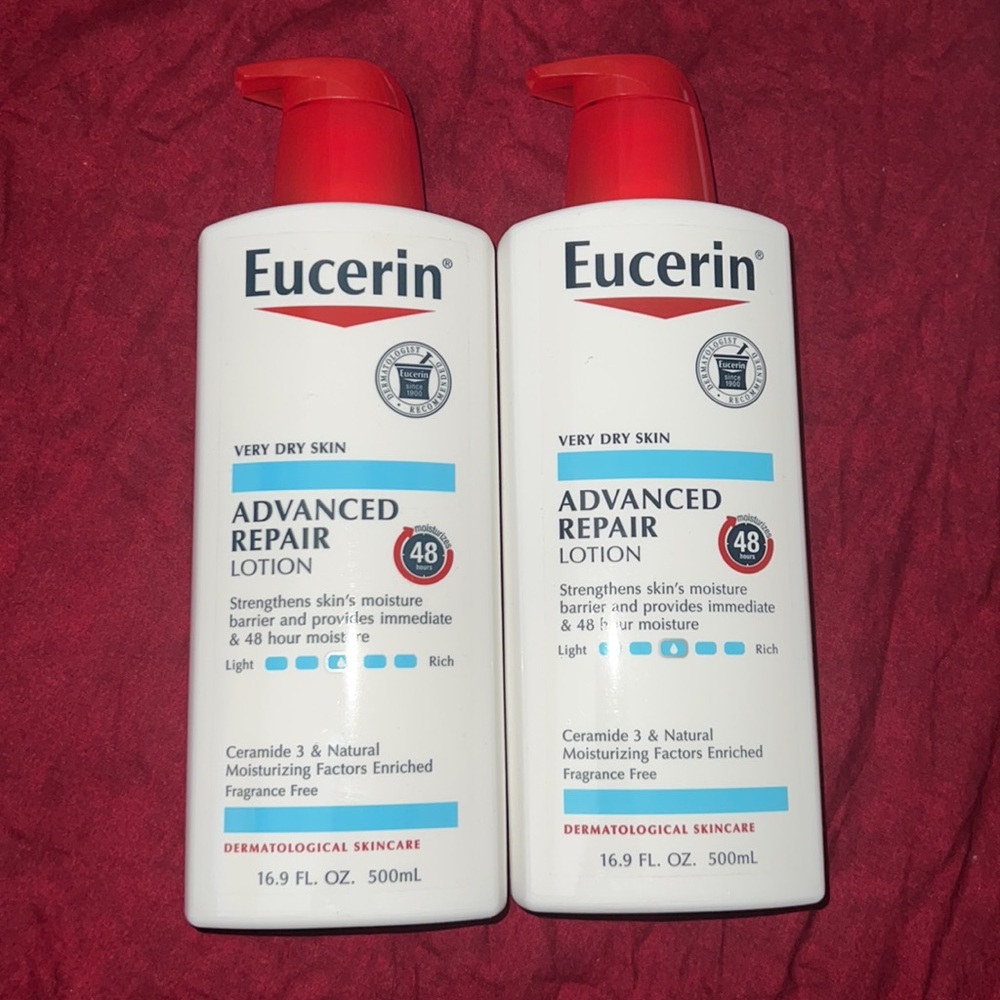 Eucerin Advance Repair Lotion 16.9 oz.  Set of 2.  Brand new.